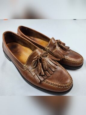 Cole Haan Men's 10.5 M Brown Leather Tassel Kiltie Loafers